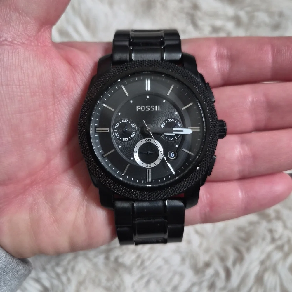 Mens Fossil Watch FS 4552 251004 Black Chronograph Heavy Large Utility Streetwea - Picture 7 of 11